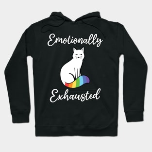 Emotionally Exhausted Rainbow Cat Quotes Hoodie